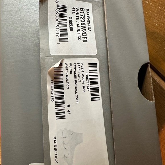 Brand NEW 41E— Balenciaga white/multicolor purchased at Saks Fifth Avenue US10. - Picture 6 of 6
